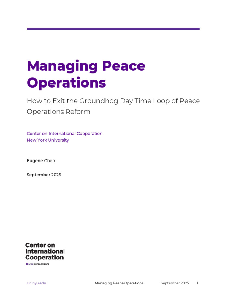 Managing-Peace-Operations-September-2025 | PDF | Peacekeeping | United ...