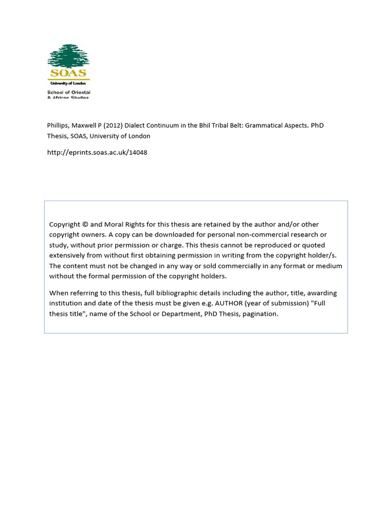 Dialect Continuum in the Bhil Tribal Belt- Grammatical Aspects | PDF ...