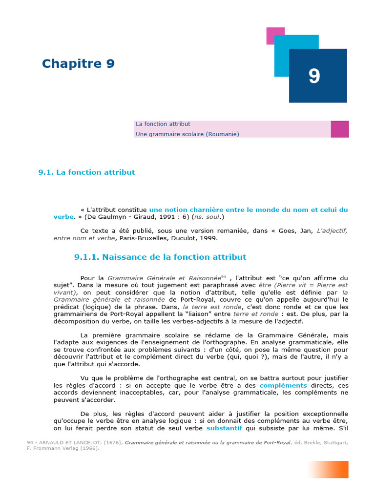 L'attribut en Gramaire | PDF | Prédicat (Grammaire) | Mécanique du langage