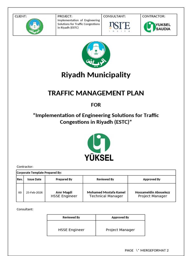 Traffic Management Plan - Rev. 00 | PDF | Traffic | Road