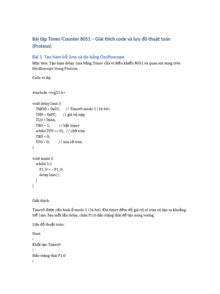 8051 Timer Lab Full | PDF