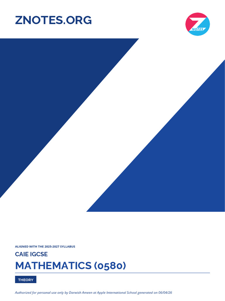 CAIE - IGCSE - Mathematics (1) | PDF | Quadratic Equation ...