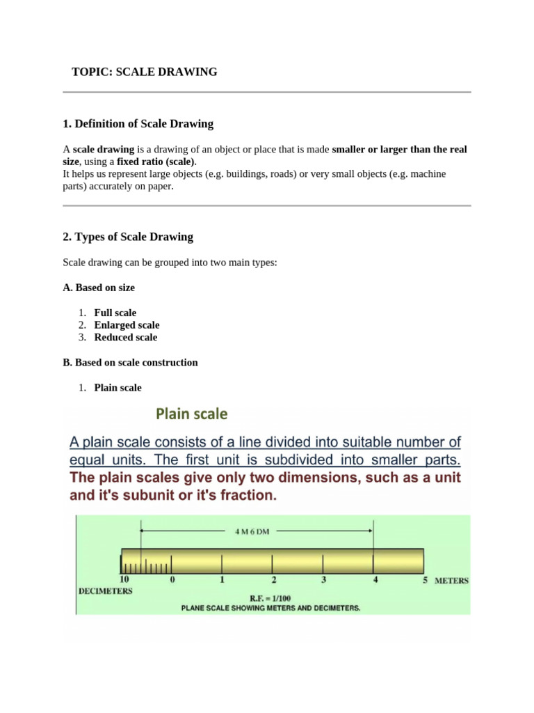 Jh3 Note On Scale Drawing | PDF | Length | Ratio