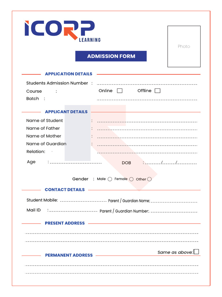 Admission Form NEW | PDF
