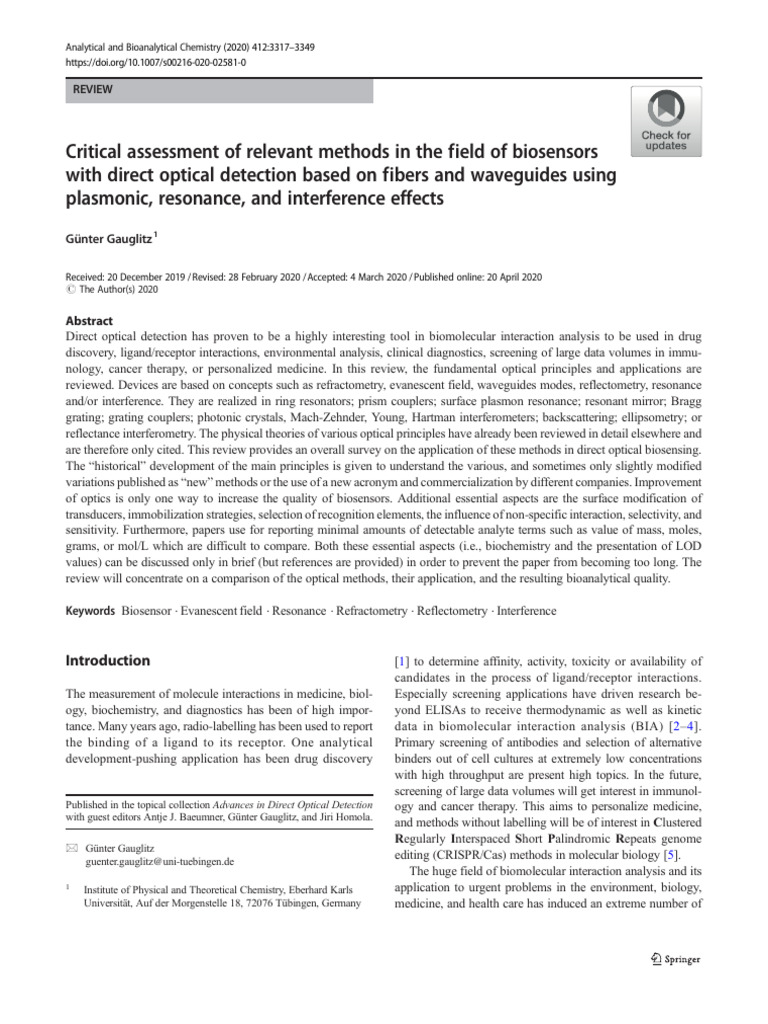 125 | PDF | Surface Plasmon Resonance | Biosensor