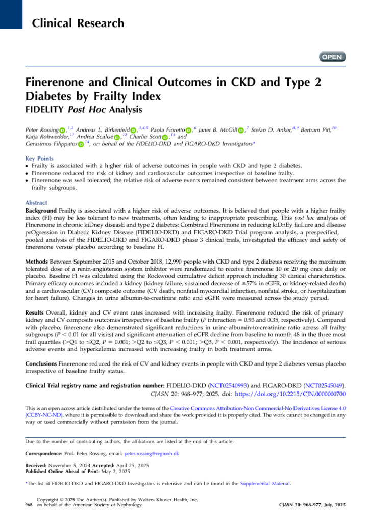 Finerenone and Clinical Outcomes in Ckd and Type 2.11 | PDF | Chronic ...