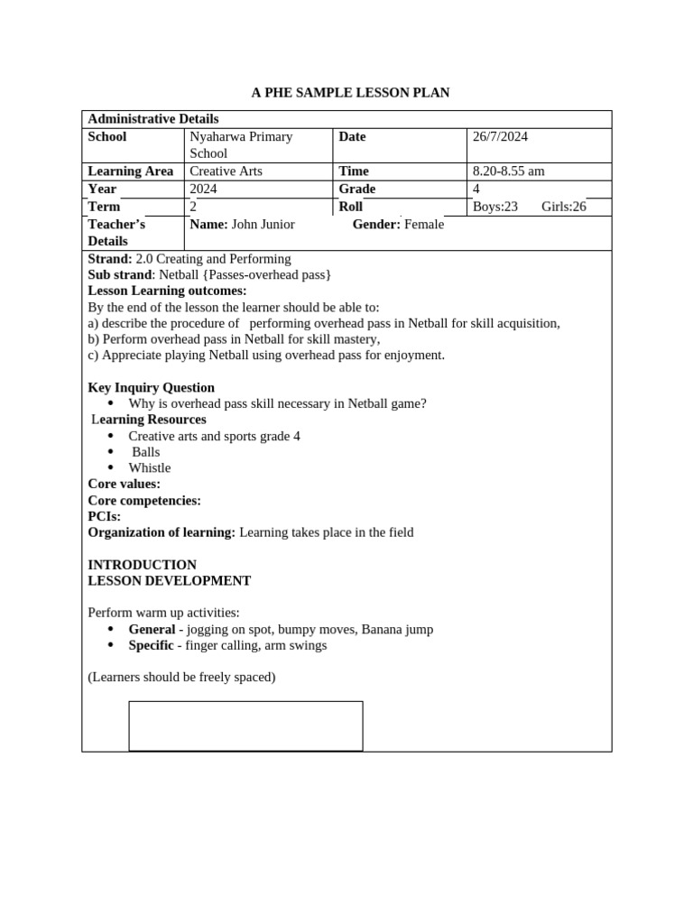 SAMPLE LESSON PLAN | PDF | Cognition | Behavior Modification