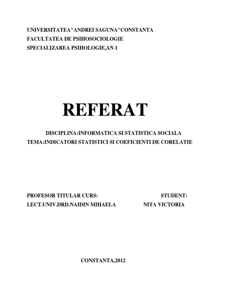 Referat Informatica Si Statistica | PDF
