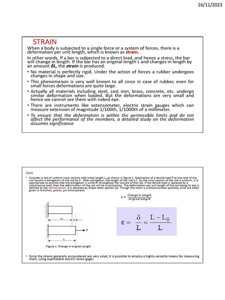 Strength of Materials - Lecture 2 | PDF | Deformation (Engineering ...