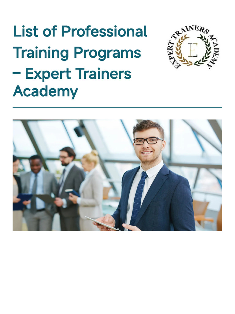 Expert Trainers Course List MISS SANA | PDF | Diploma | Occupational ...