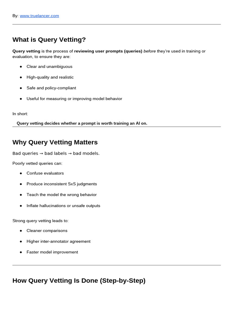 Query Vetting. | PDF