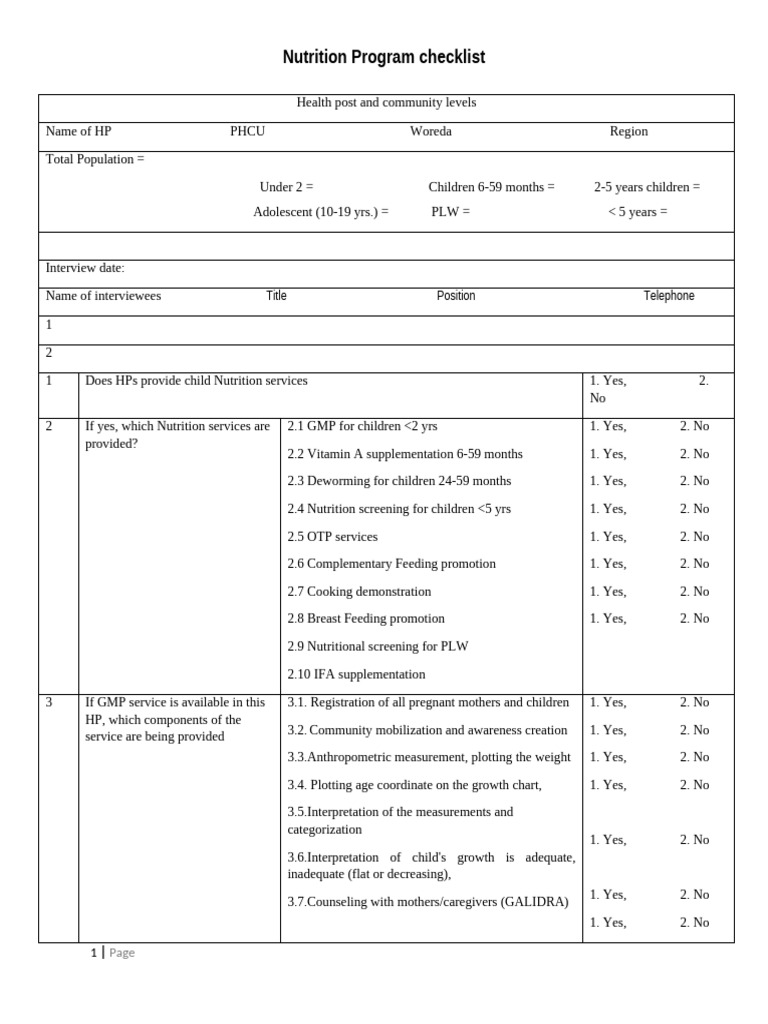 NUT_HP_and_community_Checklist | PDF