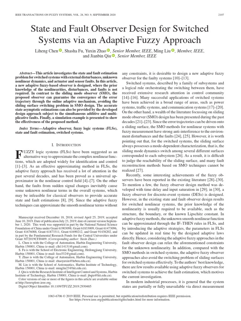 State and Fault Observer Design for Switched Systems via an Adaptive ...