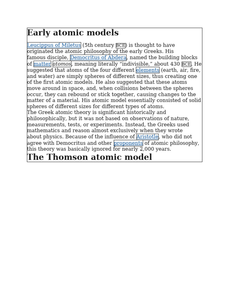 Atomic Model1 | PDF | Atoms | Molecules