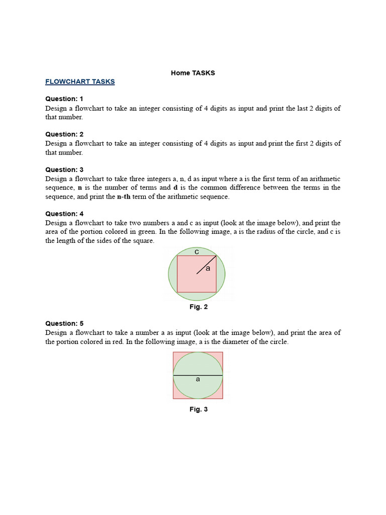 Assignment 01- Introduction to Flowcharts and Java Programming | PDF ...