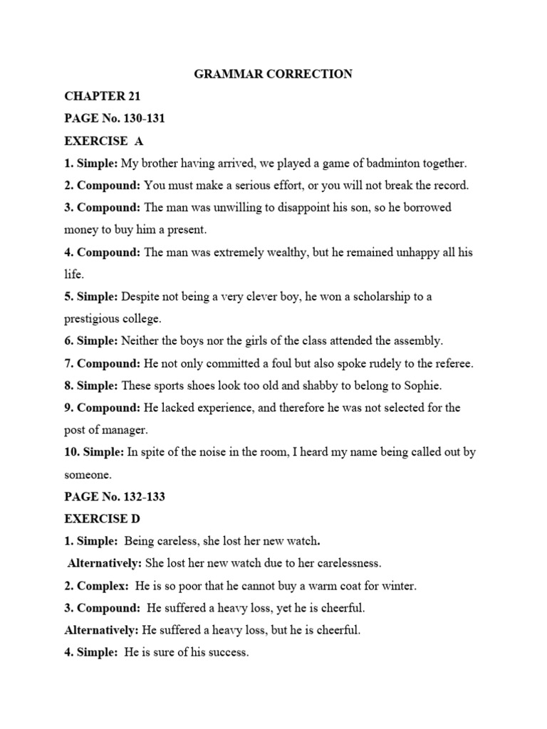 8 Grammar Correction | PDF | Clause | Verb