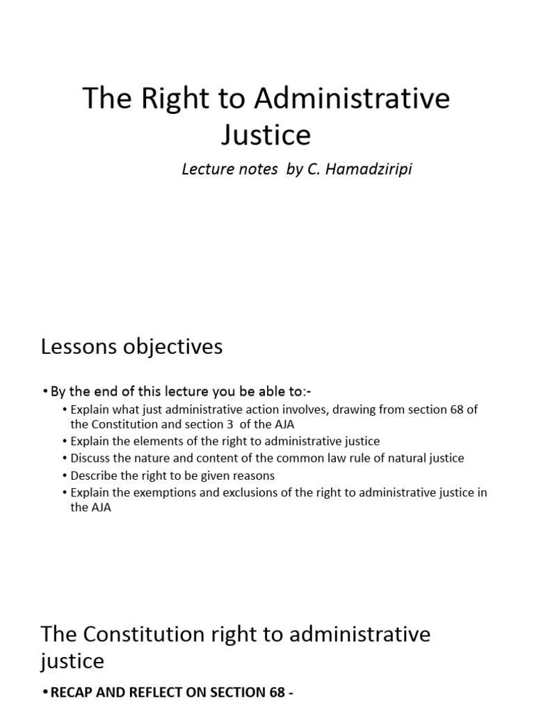 The Right to Administrative Justice _ Lecture Slides.pptx - Google ...