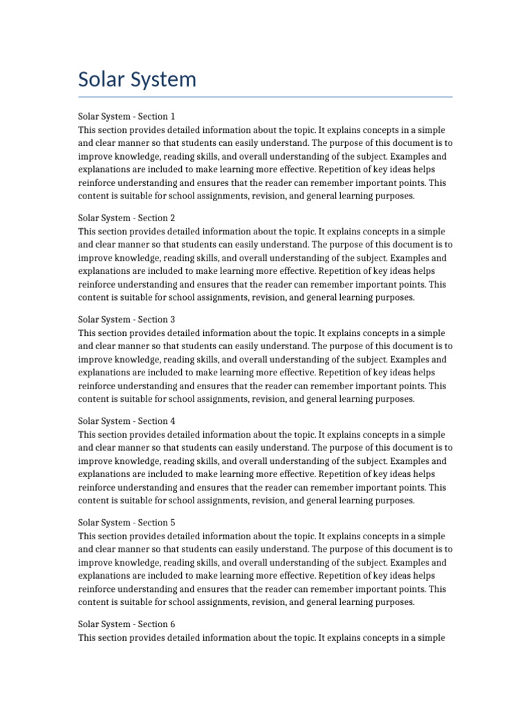 LongDoc2_SolarSystem | PDF | Learning | Knowledge
