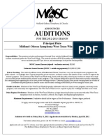 Flute WTW Vacancy Audition Notice May 2012