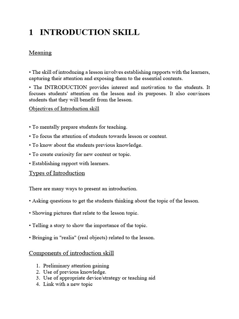 Micro Teaching Skills (1) | PDF | Reinforcement | Classroom Management