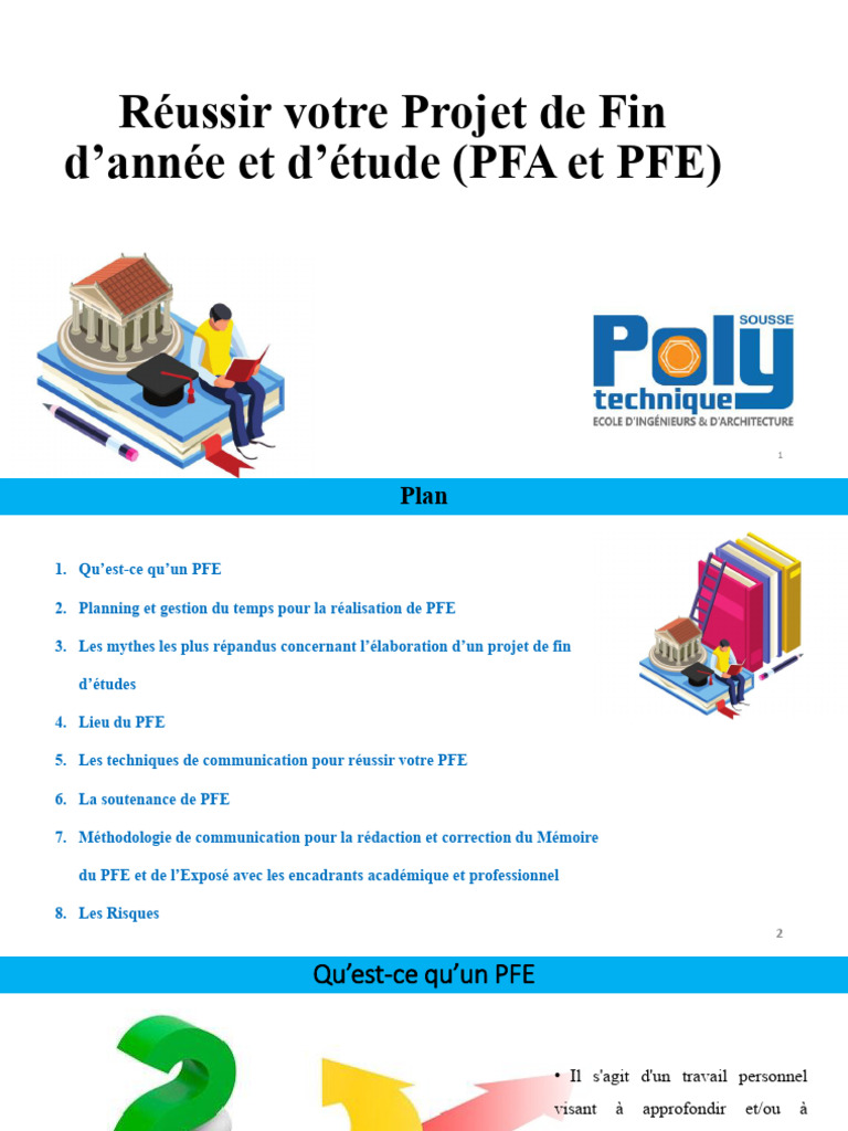 Réussir Votre Projet PFA Et PFE | PDF | Gestion du temps | Compétences ...