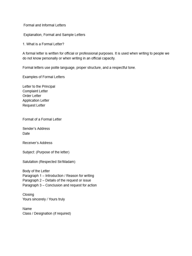 Formal and Informal Letters | PDF