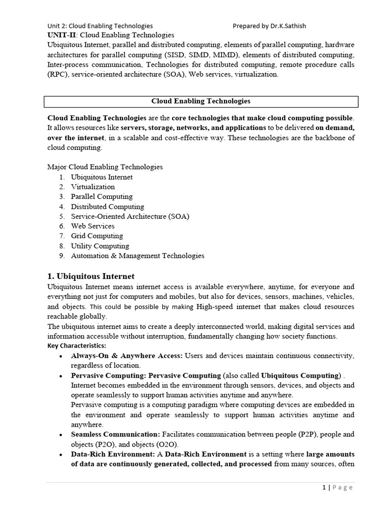 Unit2-CC | PDF | Parallel Computing | Central Processing Unit