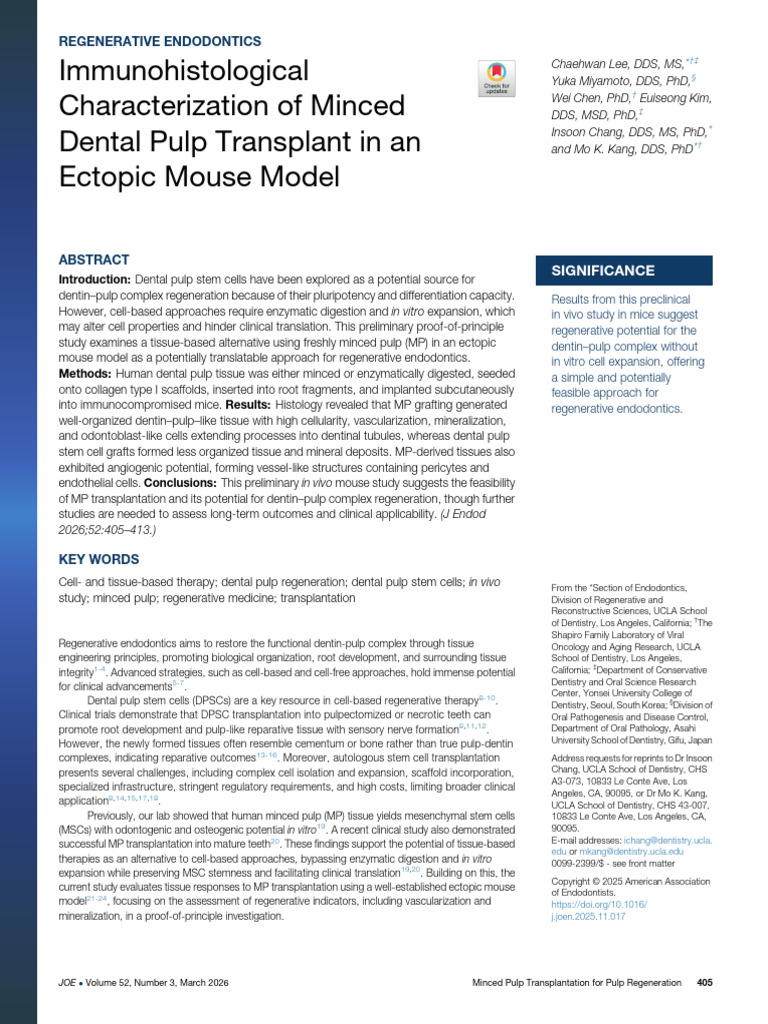 Immunohistological Characterization of Minced Dent | PDF | Regenerative ...