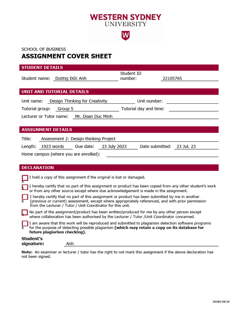 00380 0916 Assignment Cover Sheet-FILLABLE Online (1) | PDF