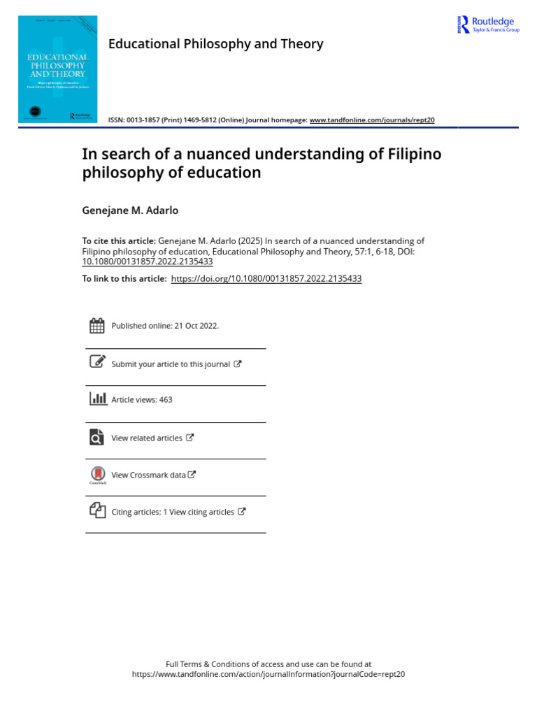 In search of a nuanced understanding of Filipino philosophy of ...