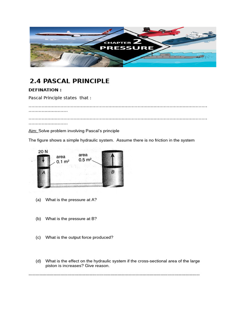 Modul Chap 2.4 Pascal Principle | PDF | Brake | Force