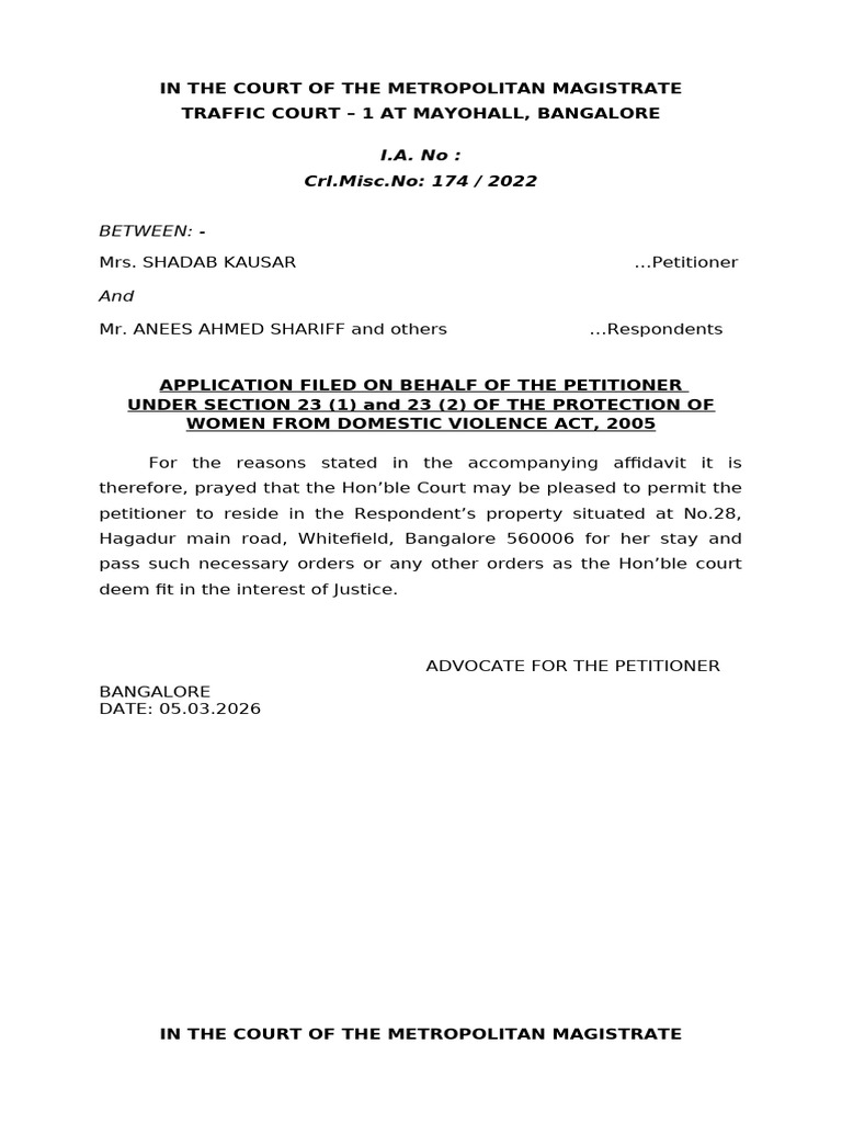 Application Under Section 23 | PDF