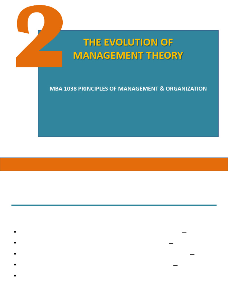 Ch2-2024 MBA 1038 Evolution of Management Theory | PDF | Bureaucracy ...