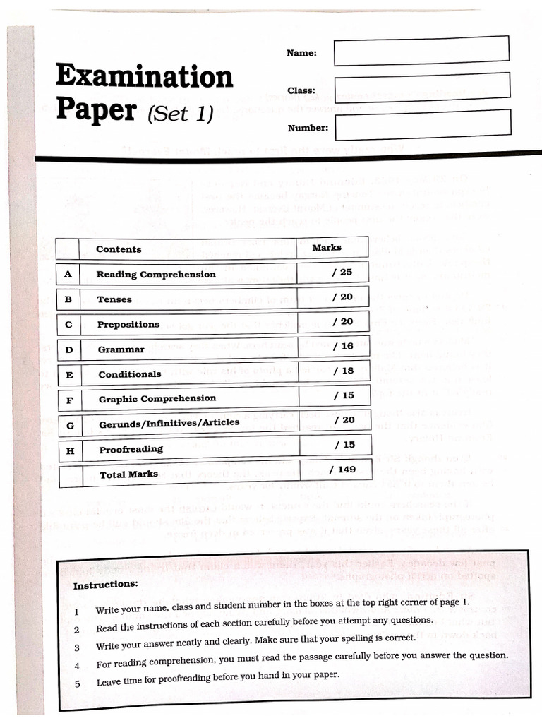 Exam Practice Set 1 | PDF