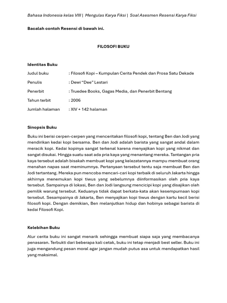 Tugas contoh Resensi | PDF