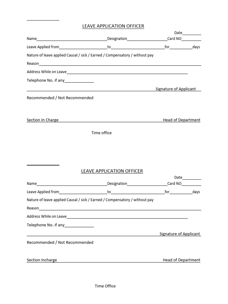 Leave Form - Copy | PDF