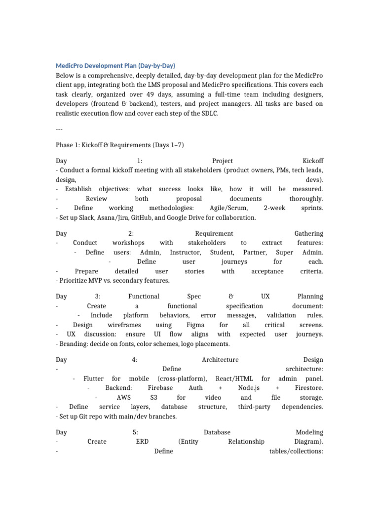 MedicPro_Development_Plan_Beautified (1) | PDF