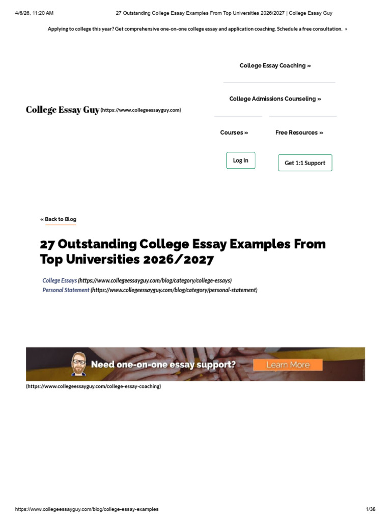27 Outstanding College Essay Examples From Top Universities 2026_2027 ...