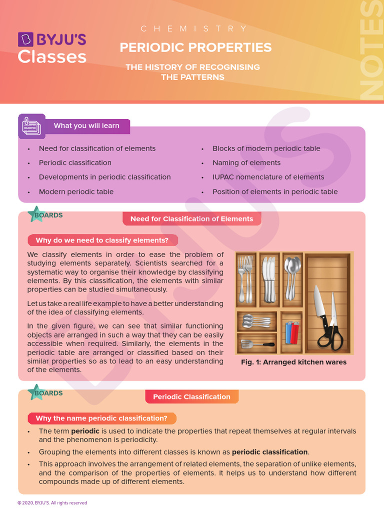 Periodic Classification | PDF