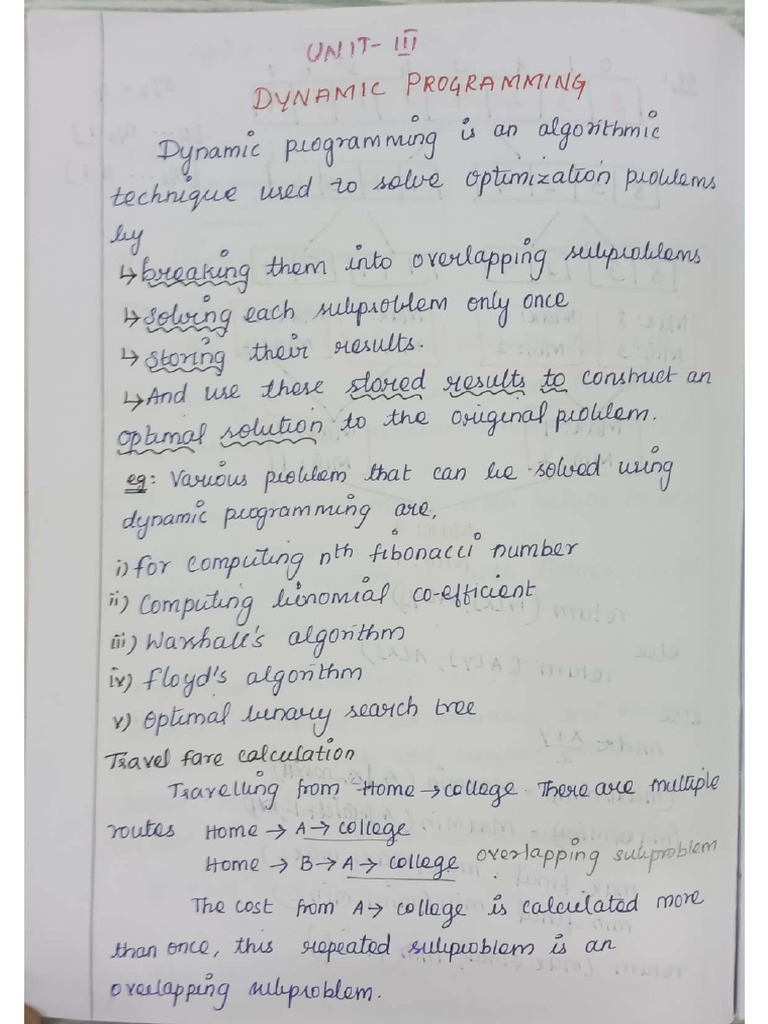 Design and Analysis of Algorithm-Dynamic Programming | PDF