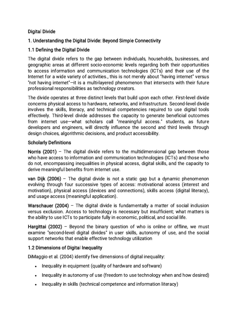 Understanding the Digital Divide | PDF