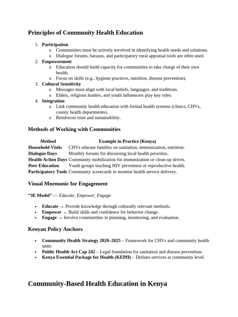 Principles of Community Health Education | PDF