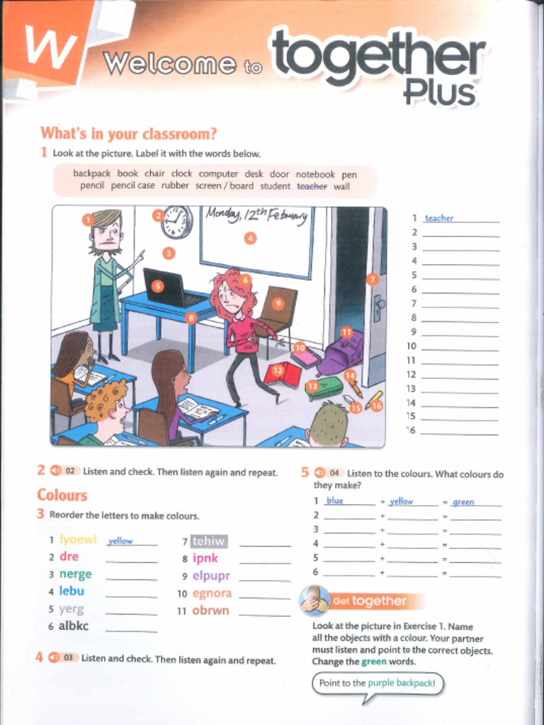 Together Plus Starter Student's Book and Workbook (1) Archivo 1ro | PDF