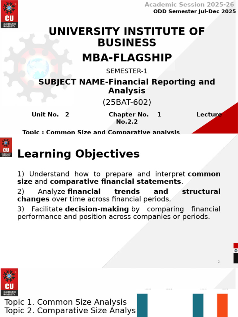 Lecture 2 Common Size and Comparative Analysis | PDF