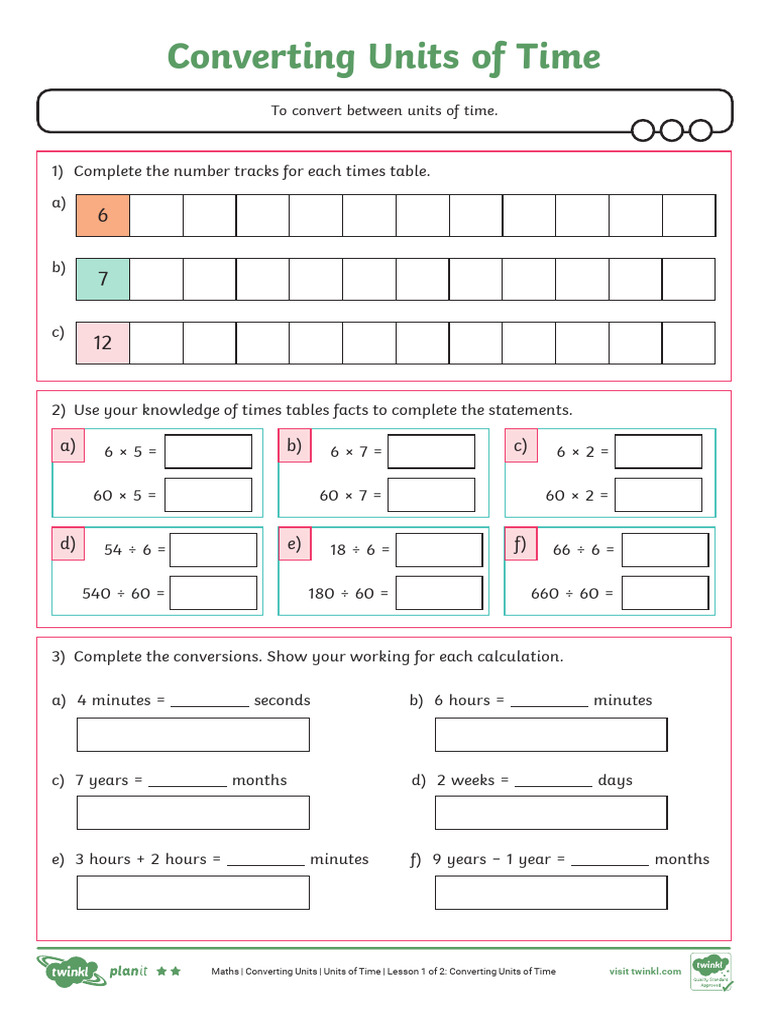 Converting Units of Time | PDF