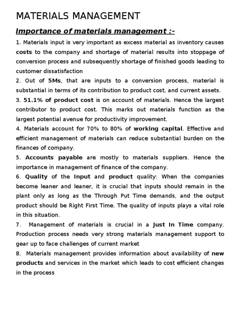 Introduction of Materials Management & Inventory | PDF | Profit ...