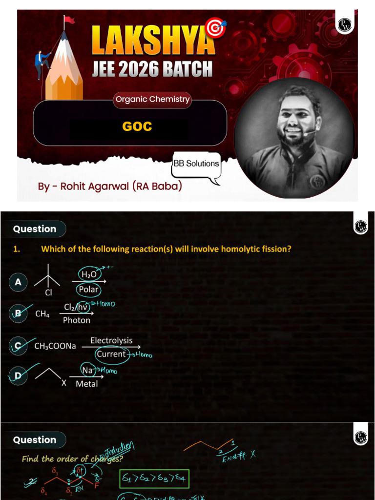 GOC : BB Solutions Notes || Lakshya JEE 2026 | PDF