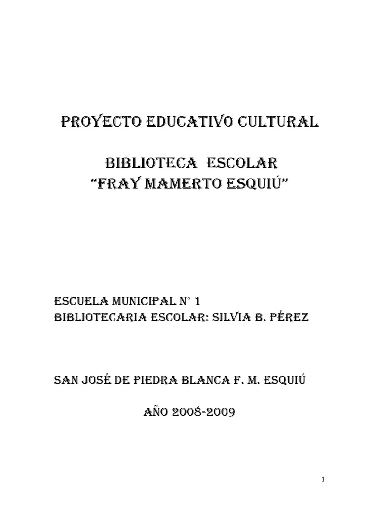 Proyecto Escolar | PDF