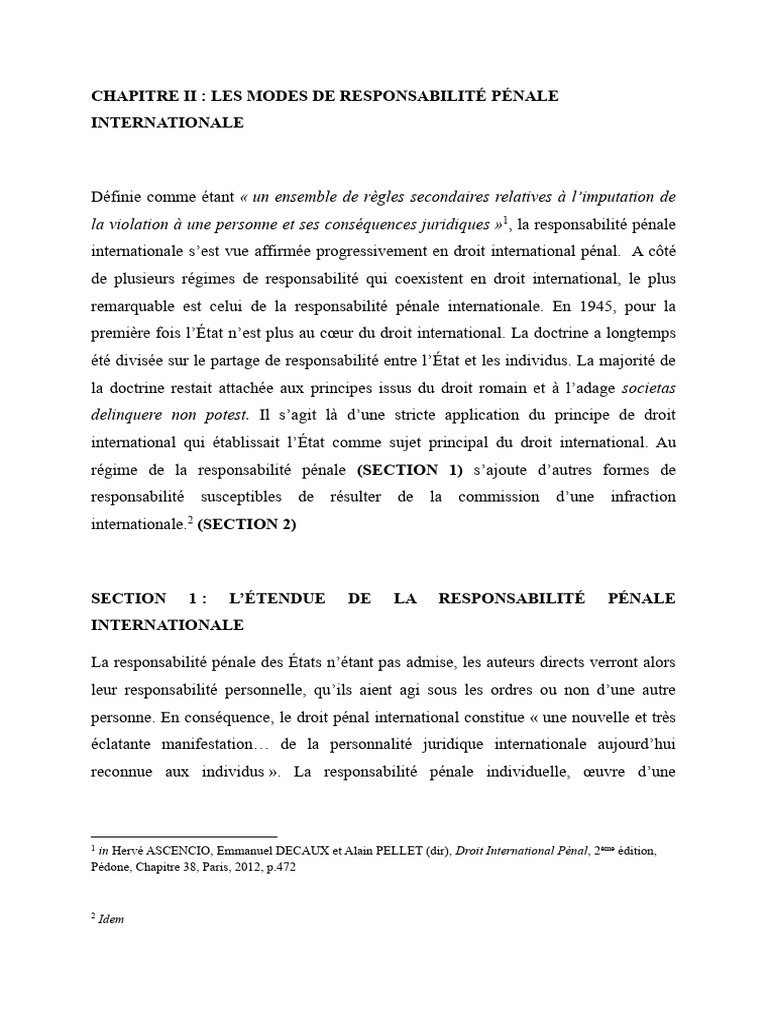 CHAPITRE II | PDF | Crimes | Crime et violence