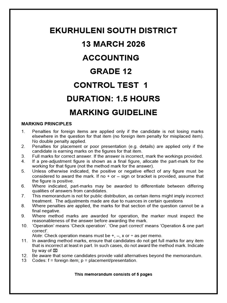 2026 Grade 12 Controlled Test 1 MG | PDF